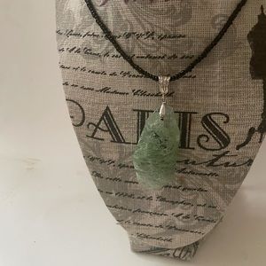 Aventurine stone with black beaded necklace